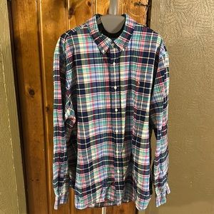 Ralph Lauren Polo Button Up Long Sleeve Flannel Strips Multi-Color Shirt